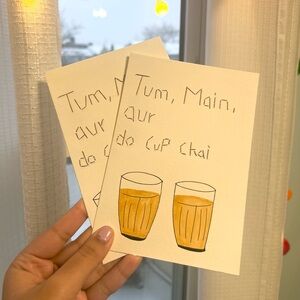 Handmade Chai Art Cards, Gift for chai lover